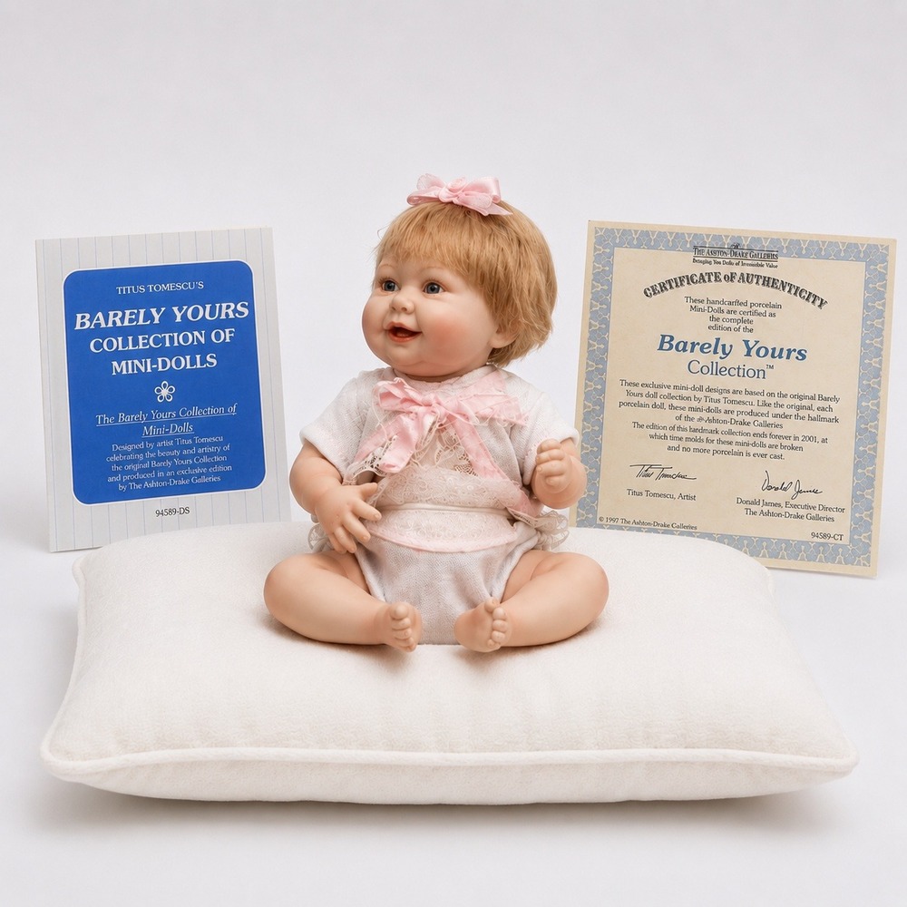 Ashton-Drake Barely Yours Titus Tomescu Mini Porcelain Baby Doll 94589-DS COA